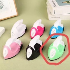 【ほぼ新品】ミニアイロン　コンパクトアイロン/グリーン　日本用コンセント　旅行の画像