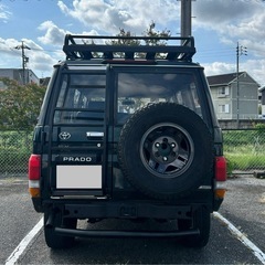 超お値打ち出品！！　H7年 ランクルプラド78 SXワイド 4WD 車検ヒッチ付　修復歴無　諸費用無　背面タイヤ　3000ccディーゼル　ETC ナビ　リヤカメラ　リフトUP 車検たっぷりの画像