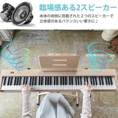 【値下げ可】電子ピアノ 88鍵盤 スタンド 椅子セット dream音源 充電可能 日本語操作ボタン 軽量 キーボード コードレス スリム 軽い MIDI対応の画像