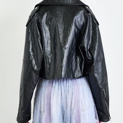 未使用値札タグ付 ANNA SUI NYC フェイクレザー ライダースジャケット ライダース アナスイの画像