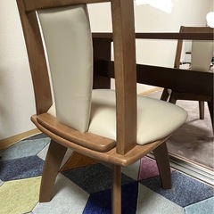 ニトリ 机＆椅子2脚セット　美品　引き取り限定の画像