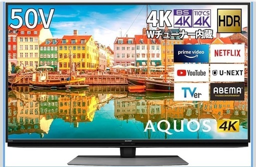 シャープ 50V型 液晶 テレビ AQUOS 4T-C50CL1 4K チューナー内蔵 Android TV Medalist S1 搭載