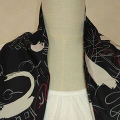 ストール　ブラック×えんじの画像