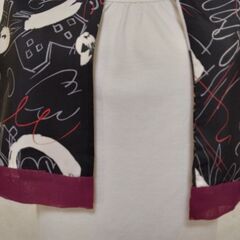 ストール　ブラック×えんじの画像