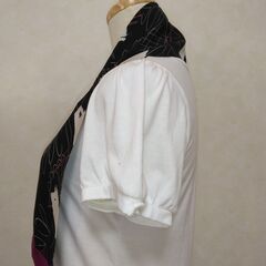 ストール　ブラック×えんじの画像