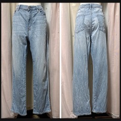 ‪꒰UNIQLO JEANS꒱‬ハイウエスト ストレート ジーンズ デニムの画像