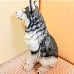 シベリアンハスキー犬　置物　インテリア　イタリア陶器の画像