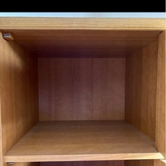 引取限定 木製 収納キャビネット ナチュラルウッド 5段キャビネットの画像