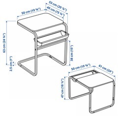 IKEA 2wayサイドテーブル　ダークイエローの画像
