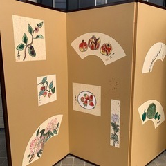 無料〜　衝立　屏風　ジャンク　壊れてます　シミあり　趣味　絵画　発表会　　　の画像