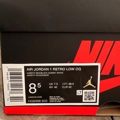 AIR JORDAN1 LETRO LOW OG CHICAGO カラー　メンズ　スニーカーの画像