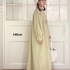 シャツワンピース 長袖　ワンピース　サマンサモスモス　イエロー　ライトグリーンの画像