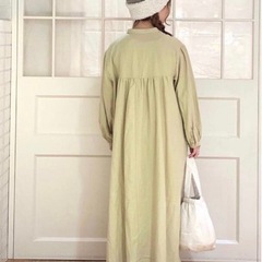 シャツワンピース 長袖　ワンピース　サマンサモスモス　イエロー　ライトグリーンの画像