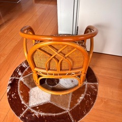 【美品】ラタン　座椅子　キリン柄の画像