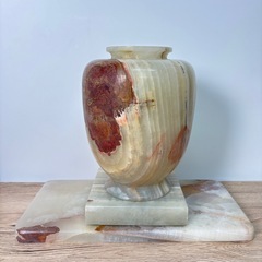 花瓶　オニキス　大理石　壺　置物　インテリア　オブジェ　プレート...