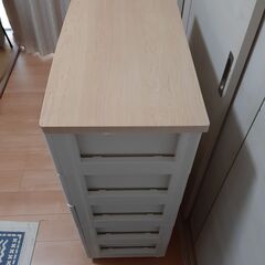 (家具)タンス　ウッドトップチェスト 5段の画像