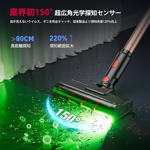掃除機⭐️コードレス 業界初 独立モーター自走式 70Kpa 超強力吸引 軽量