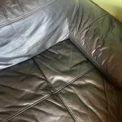 黒　レザーソファ　2人用の画像