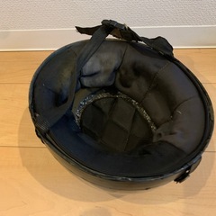 PIAGGIO ヘルメット ブルー ゴールド ストライプ　 半帽 ヘルメット ブルー ゴールド ストライプの画像