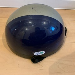 PIAGGIO ヘルメット ブルー ゴールド ストライプ　 半帽 ヘルメット ブルー ゴールド ストライプの画像