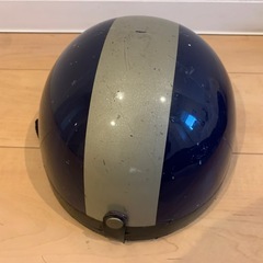 PIAGGIO ヘルメット ブルー ゴールド ストライプ　 半帽 ヘルメット ブルー ゴールド ストライプの画像