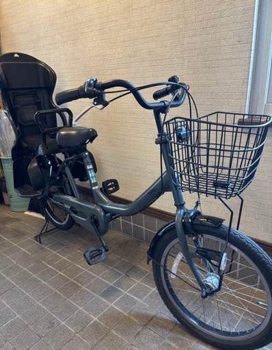 ⭕️美品⭕️自転車20インチ　3段切り替え付き自転車 チャイルドシート付き 20インチ切り替え　幼児2人乗せ3人用適用。