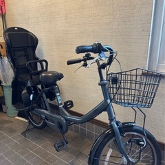 ⭕️美品⭕️シティサイクル チャイルドシート付き 20インチ切り替えの画像