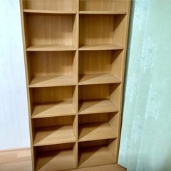 大型 木製本棚 シェルフ180cm 12個収納(現地引き取り限定）の画像