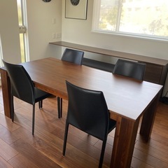 北欧風ウォールナット無垢材ダイニングテーブル　テーブルのみの画像