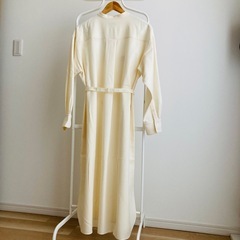 新品　エポカ　ウール　シャツ　ワンピース　シャツワンピ　ホワイト　リボン　白　Mの画像