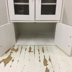  25166  コンパクト食器棚　幅60cm　キャビネット　カップボード IRIS OHYAMA   ◆大阪市内・東大阪市他 6,000円以上ご購入で無料配達いたします！◆ ※高槻・枚方方面◆西宮・尼崎方面◆生駒方面　それぞれ条件付き無料配送あり！            の画像