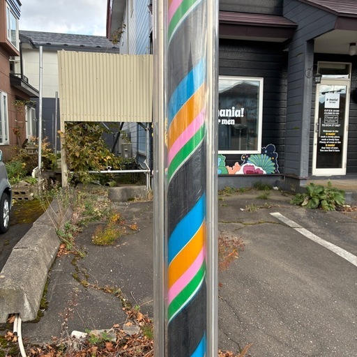 メタル製サインポール ストライプ　バーバーポール　床屋　理容　美容　おしゃれ
