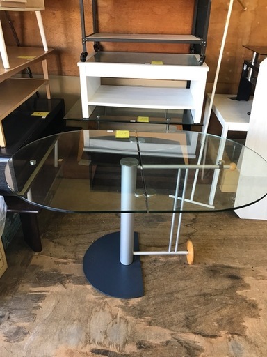 ジャングルジャングル貝塚店　ロナルドシュミット　ガラステーブル　折りたたみテーブル　お洒落　欠けあり　お洒落　貝塚市　二色浜　リサイク