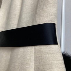 一回着用　シクラス　ジレ　ベスト　ベージュ　フォックス　ポケット　ファー　ロングの画像