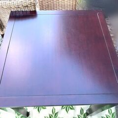 ◆ダイニングセット◆ ダイニングテーブル 2人用 ダークウッド ラタン アジアン家具の画像