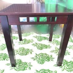 ◆ダイニングセット◆ ダイニングテーブル 2人用 ダークウッド ラタン アジアン家具の画像