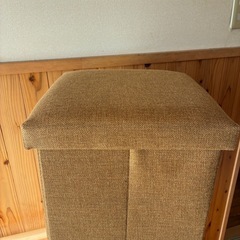 ベージュ 布製 スツール 収納の画像