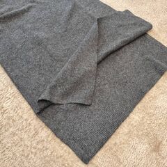 ★ UNIQLO ユニクロ スフレヤーンタートルネックワンピース（長袖） Lサイズ ダークグレー/DARK GRAYの画像