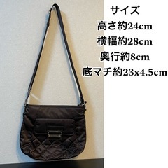 値下げ！DAKS ダックス⭐︎4万相当　ナイロンキルティング　レザー ショルダーバッグ ブラウン　転売可の画像