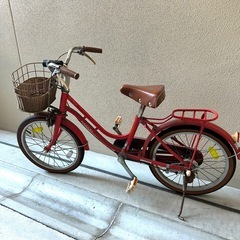 子ども自転車　18インチ　ブリヂストン　ハッチ　赤　の画像