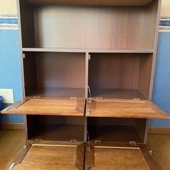 天然木フリーキャビネット4枚扉の画像