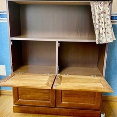 天然木フリーキャビネット4枚扉の画像