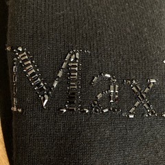 一回着用　マックスマーラ　ストーン　ビーズ　ブラック　ニット　セーター　S 黒の画像