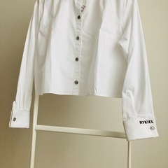 新品　ソニアリキエル　ブラウス　スタッズ　ホワイト　ロゴ　ボタン　36 Sの画像