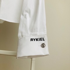 新品　ソニアリキエル　ブラウス　スタッズ　ホワイト　ロゴ　ボタン　36 Sの画像