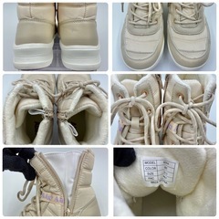 ALGY 厚底 キルティング ブーツ キッズブーツ ベージュ 22cmの画像