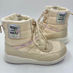 ALGY 厚底 キルティング ブーツ キッズブーツ ベージュ 22cmの画像