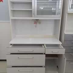 ★リユースのサカイ日立店★HJ8305 高橋木工所 レンジボード ホワイト H200.5×D55×W120.5 クリーニング済み の画像