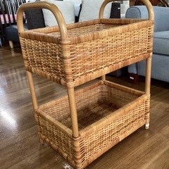 ラタンランドリーバスケット【町田市再生家具】252363の画像