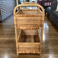 ラタンランドリーバスケット【町田市再生家具】252363の画像